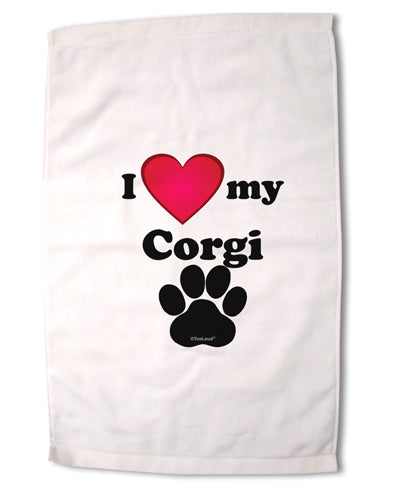 I Heart My Corgi Premium Cotton Sport Towel 16 x 22 Inch by TooLoud-Sport Towel-TooLoud-16x25"-Davson Sales