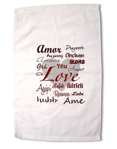 Love Languages Premium Cotton Sport Towel 16 x 22 Inch by TooLoud-Sport Towel-TooLoud-16x25"-Davson Sales