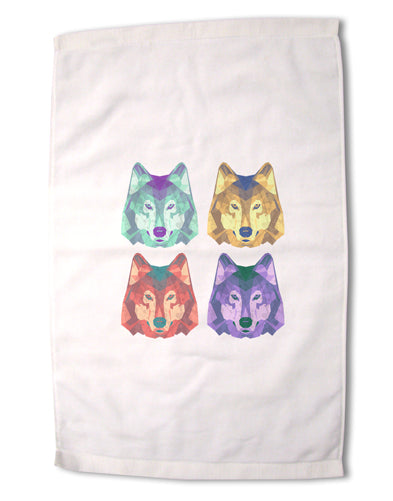 Geometric Wolf Head Pop Art Premium Cotton Sport Towel 16 x 22 Inch by TooLoud-Sport Towel-TooLoud-16x25"-Davson Sales