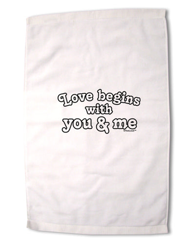 Love Begins With You and Me Premium Cotton Sport Towel 16 x 22 Inch by TooLoud-Sport Towel-TooLoud-16x25"-Davson Sales