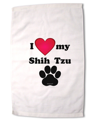 I Heart My Shih Tzu Premium Cotton Sport Towel 16 x 22 Inch by TooLoud-Sport Towel-TooLoud-16x25"-Davson Sales