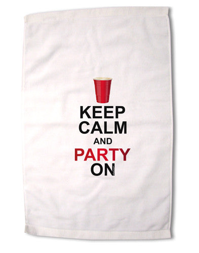 Keep Calm - Party Beer Premium Cotton Sport Towel 16 x 22 Inch-Sport Towel-TooLoud-16x25"-Davson Sales