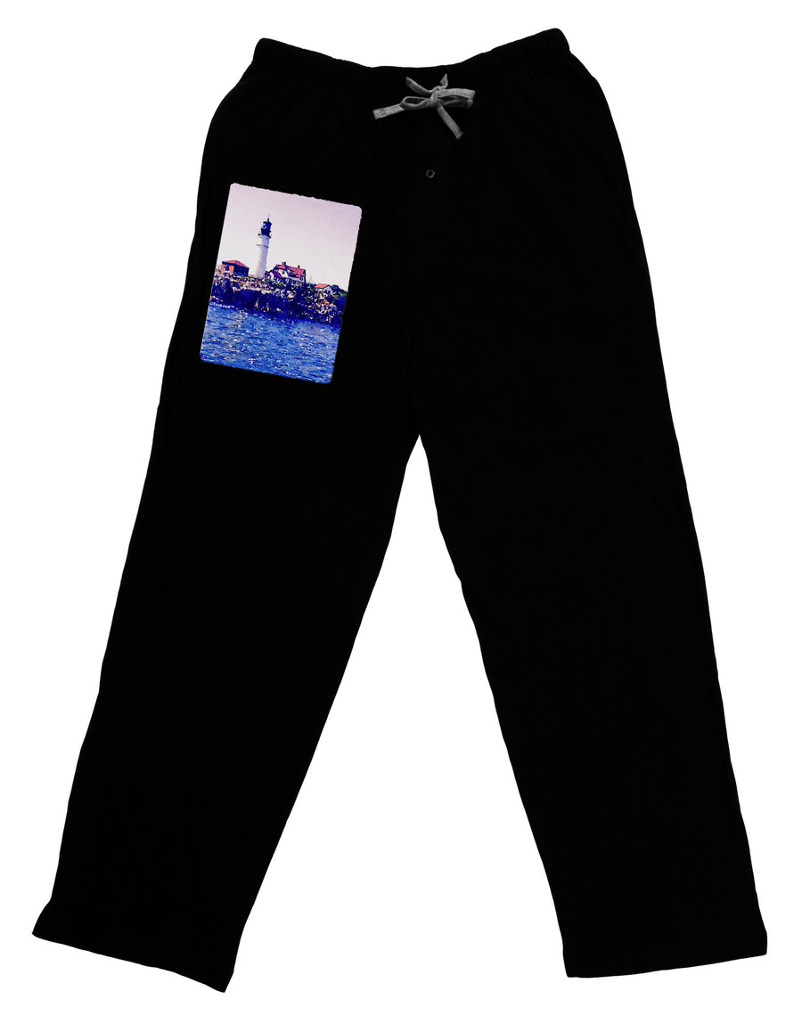 Watercolor Lighthouse 2 Adult Lounge Pants-Lounge Pants-TooLoud-Black-Small-Davson Sales