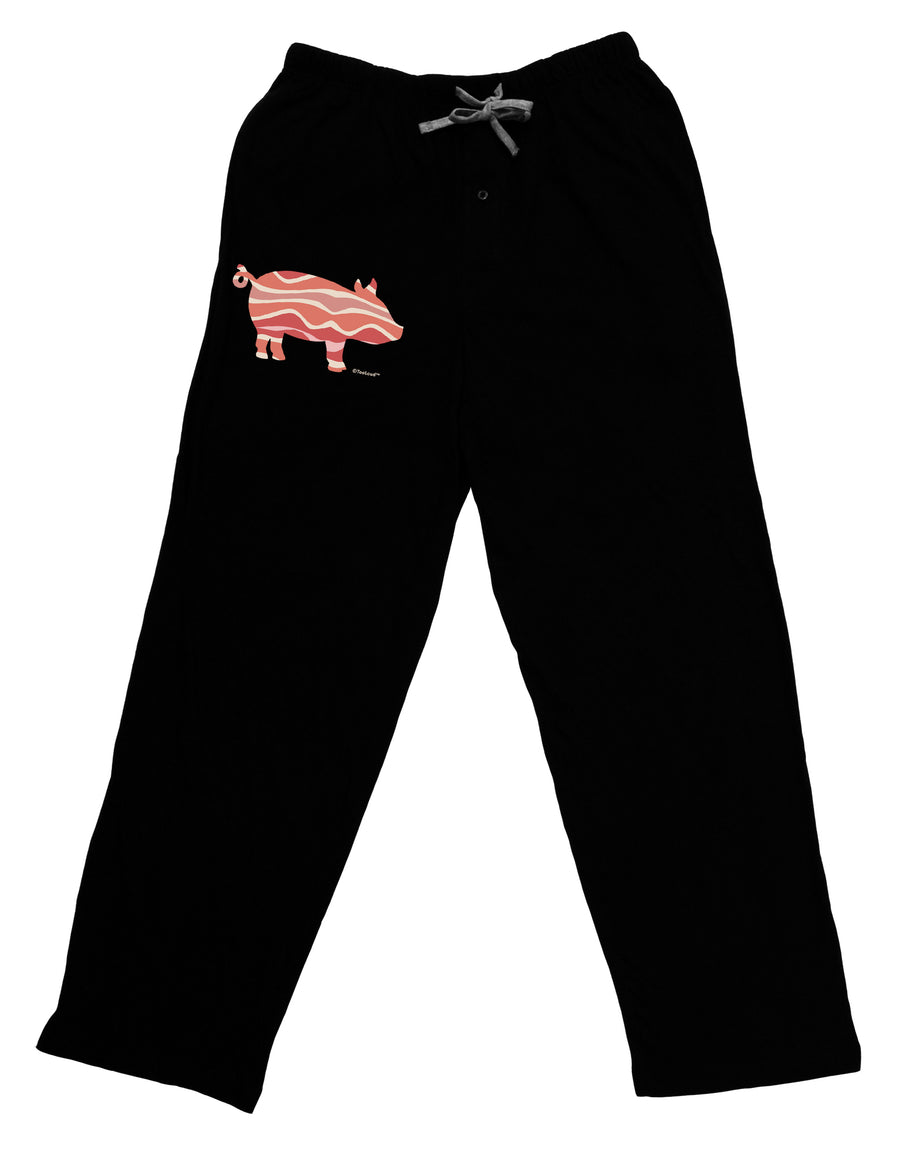 Bacon Pig Silhouette Adult Lounge Pants - Black by TooLoud-Lounge Pants-TooLoud-Black-Small-Davson Sales