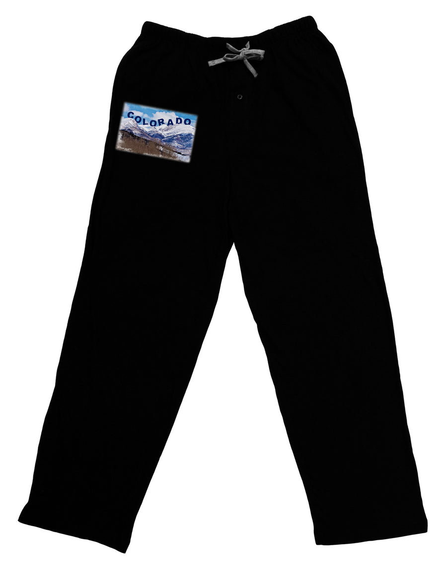 Pikes Peak Text Relaxed Adult Lounge Pants-Lounge Pants-TooLoud-Black-Small-Davson Sales