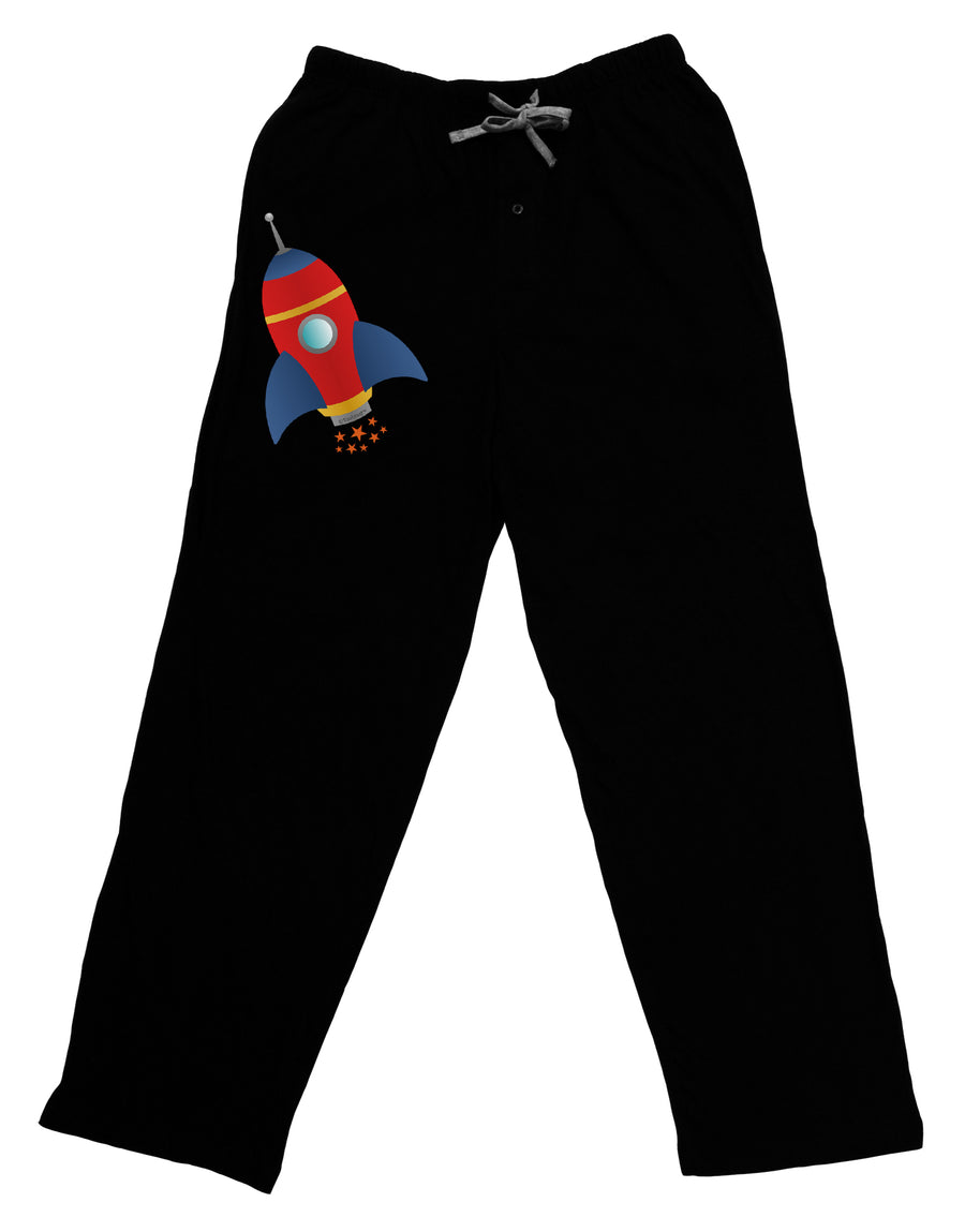 Space Rocket Ship and Stars Adult Lounge Pants - Black by TooLoud-Lounge Pants-TooLoud-Black-Small-Davson Sales