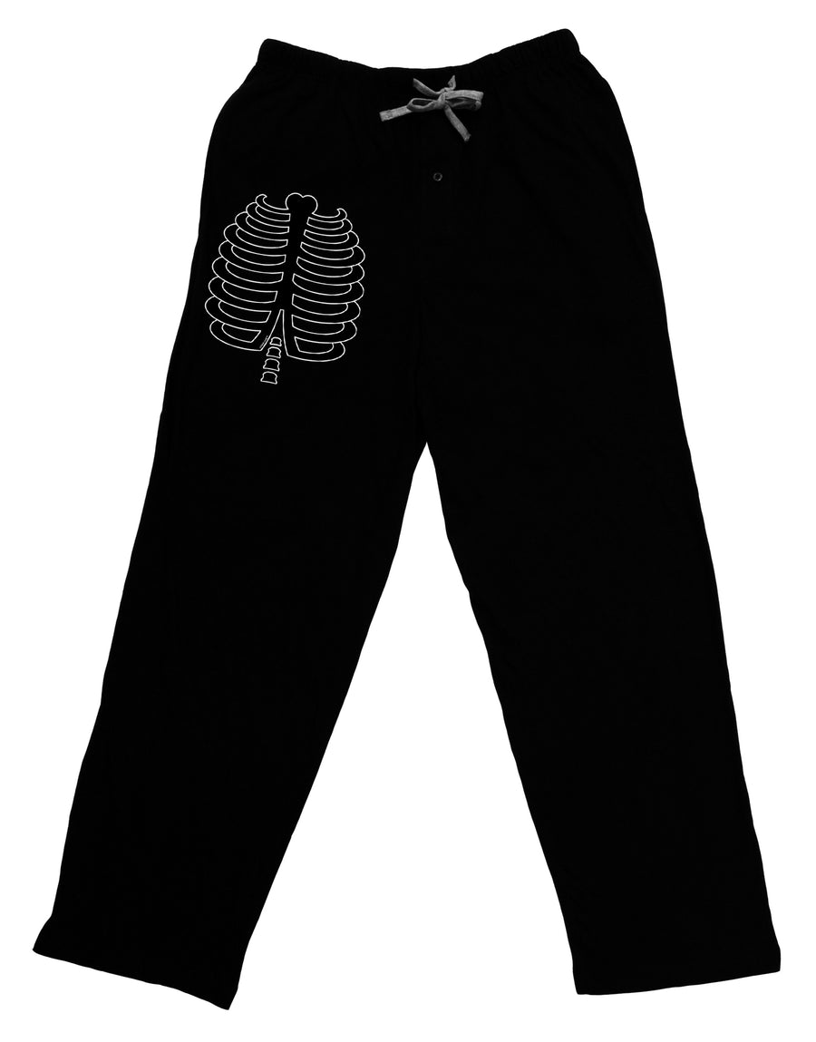 Black Skeleton Ribcage Halloween Adult Lounge Pants - Black-Lounge Pants-TooLoud-Black-Small-Davson Sales