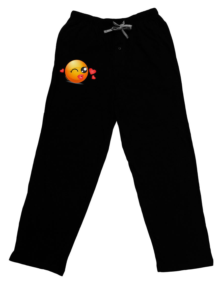 Kissy Face Emoji Girl Adult Lounge Pants-Lounge Pants-TooLoud-Black-Small-Davson Sales