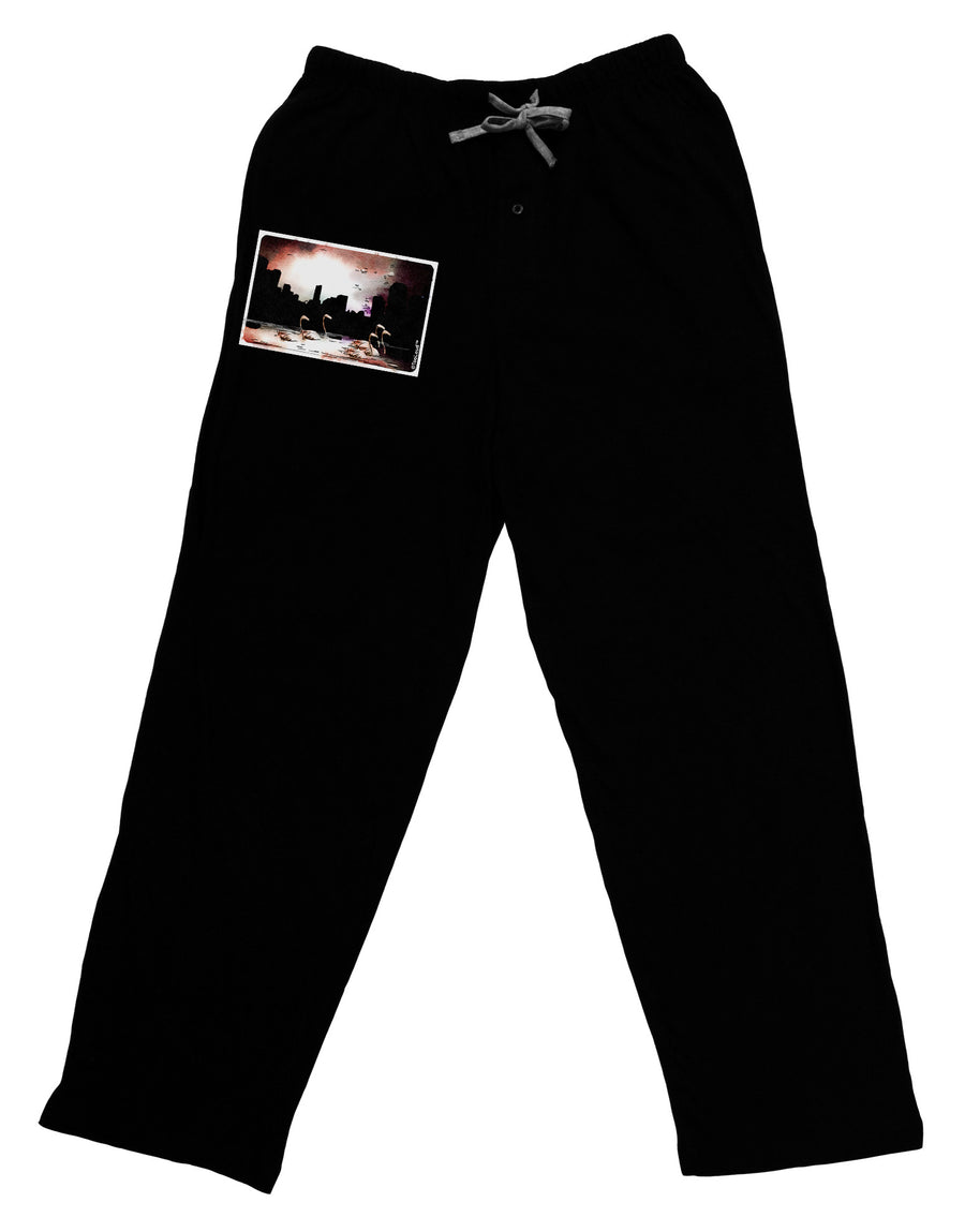 Nighttime Flamingos Adult Lounge Pants-Lounge Pants-TooLoud-Black-Small-Davson Sales