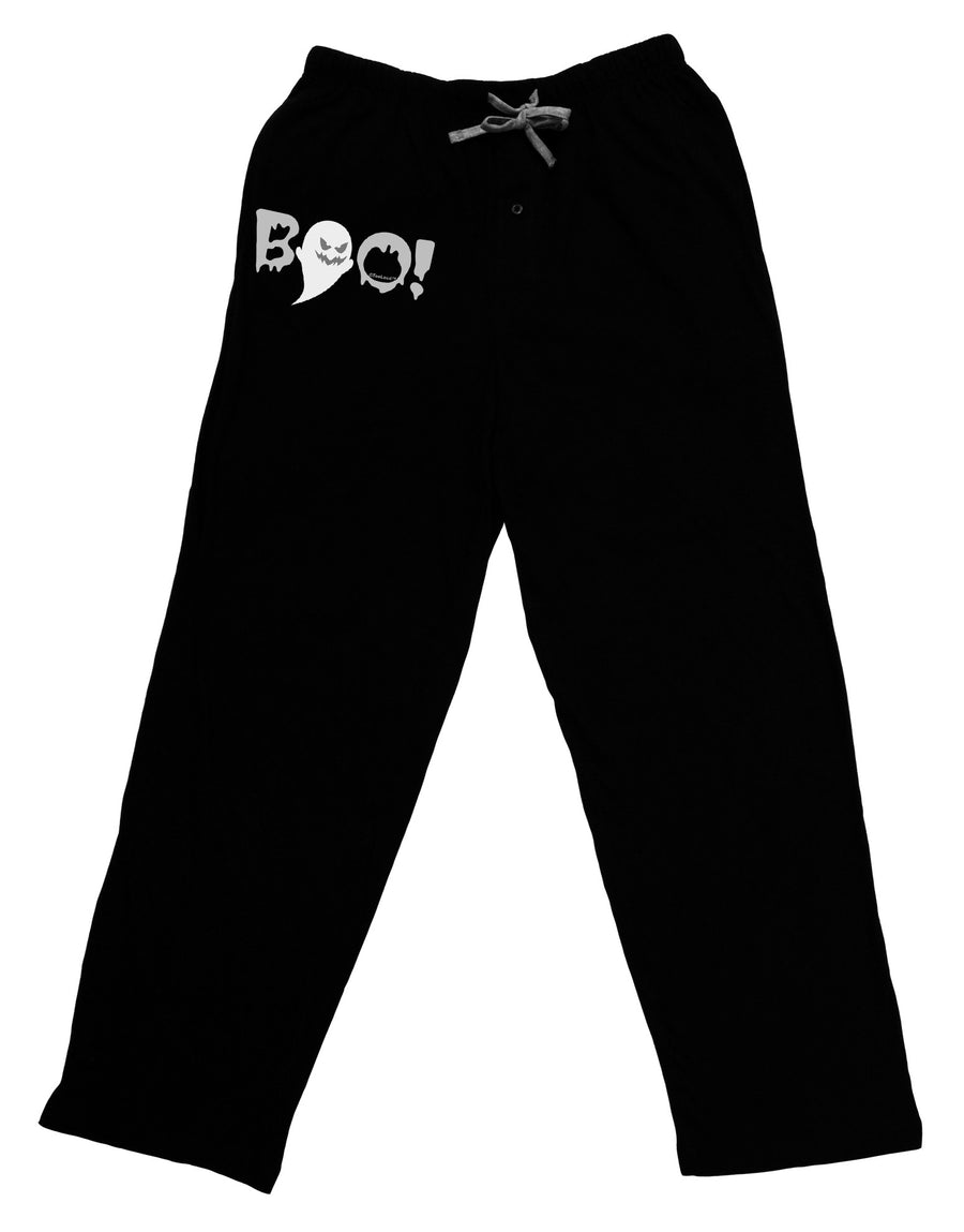 Scary Boo Text Relaxed Adult Lounge Pants-Lounge Pants-TooLoud-Black-Small-Davson Sales