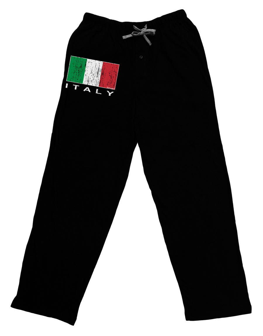 Italian Flag - Italy Text Distressed Adult Lounge Pants - Black by TooLoud-Lounge Pants-TooLoud-Black-Small-Davson Sales