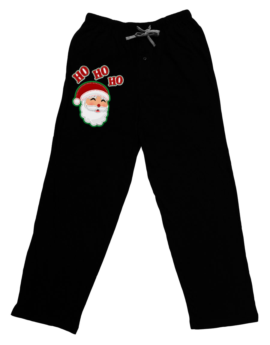 Ho Ho Ho Santa Claus Face Faux Applique Adult Lounge Pants - Black by TooLoud-TooLoud-Black-Small-Davson Sales