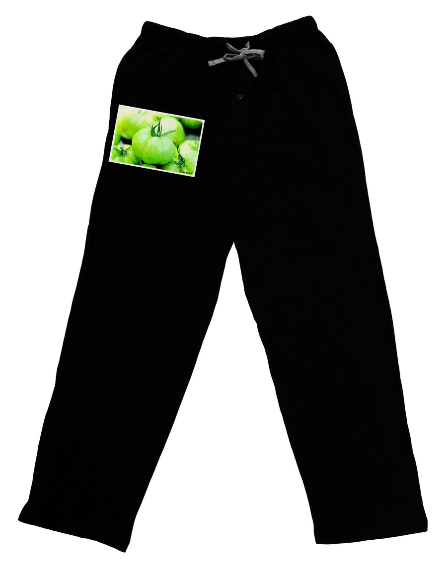 Watercolor Green Tomatoes Adult Lounge Pants-Lounge Pants-TooLoud-Black-Small-Davson Sales