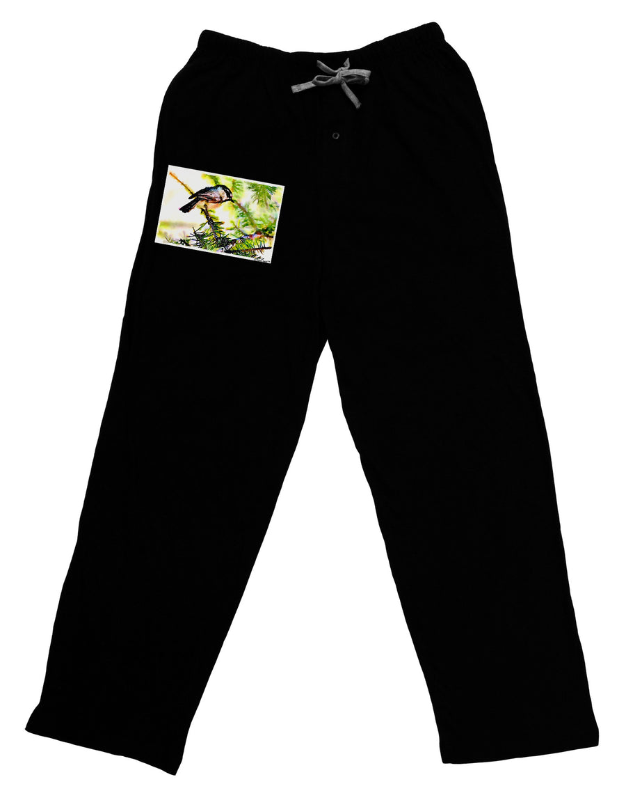 CO Chickadee Watercolor Adult Lounge Pants-Lounge Pants-TooLoud-Black-Small-Davson Sales