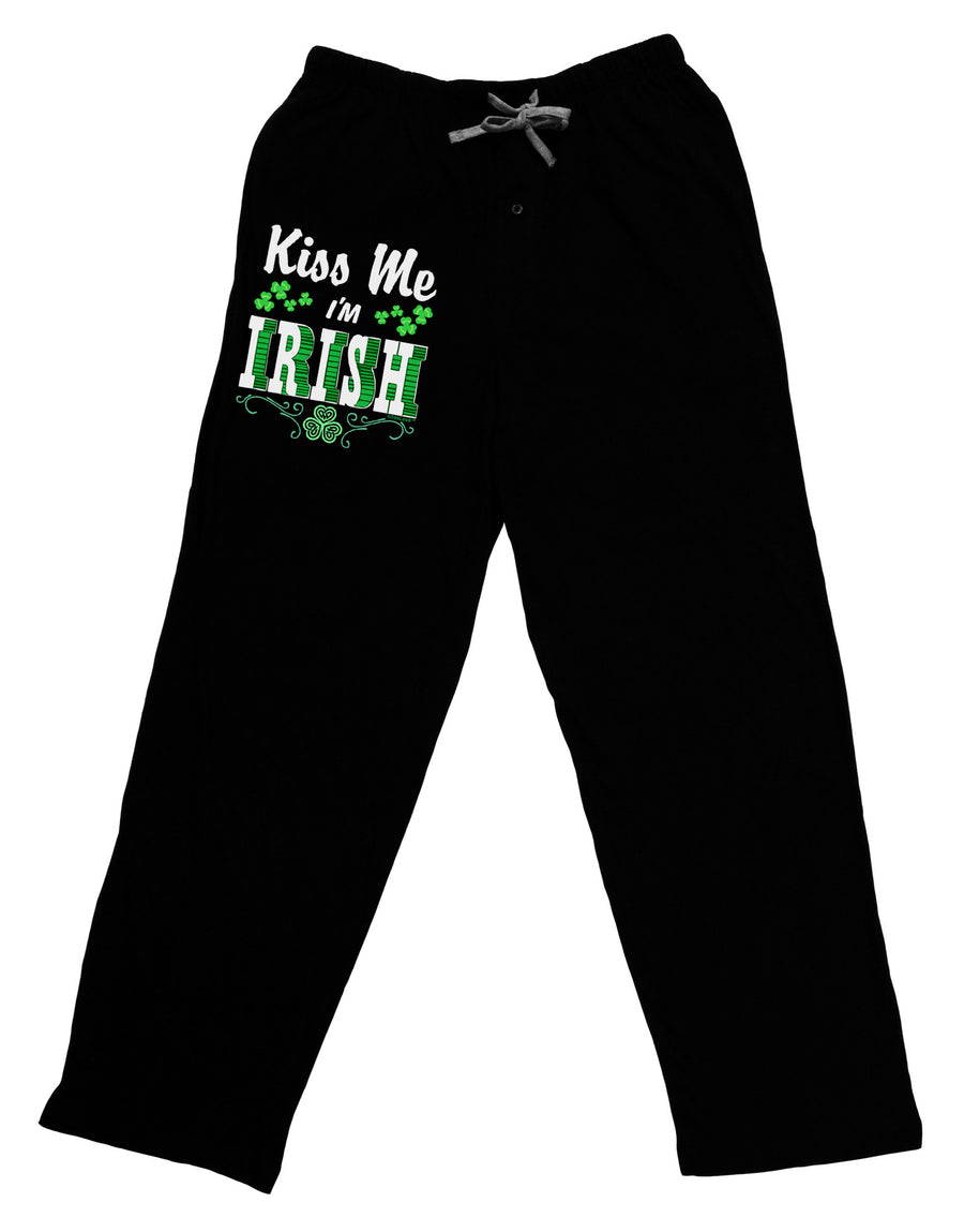 Kiss Me I'm Irish St Patricks Day Adult Lounge Pants-Lounge Pants-TooLoud-Black-Small-Davson Sales