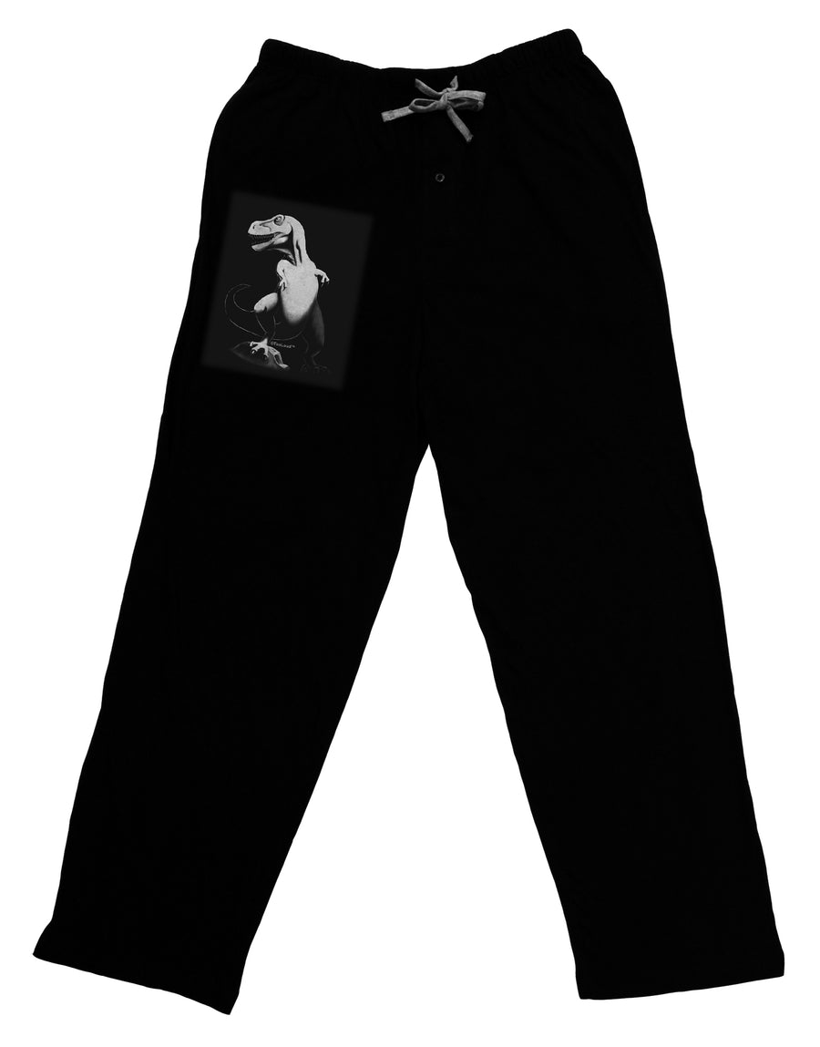 Tyrannosaurus Rex Design - Grayscale Adult Lounge Pants - Black by TooLoud-Lounge Pants-TooLoud-Black-Small-Davson Sales