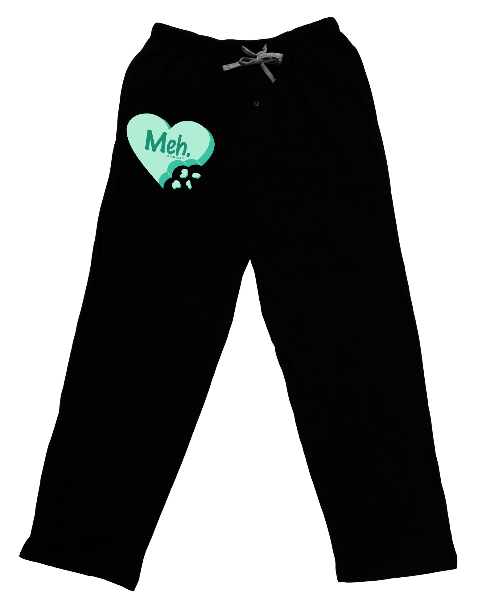 Meh Candy Heart Green - Valentines Day Adult Lounge Pants - Black by TooLoud-Lounge Pants-TooLoud-Black-Small-Davson Sales