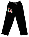 Cute Mrs and Mrs Christmas Couple Stockings Adult Lounge Shorts - Red or Black by TooLoud-Lounge Shorts-TooLoud-Black-Small-Davson Sales