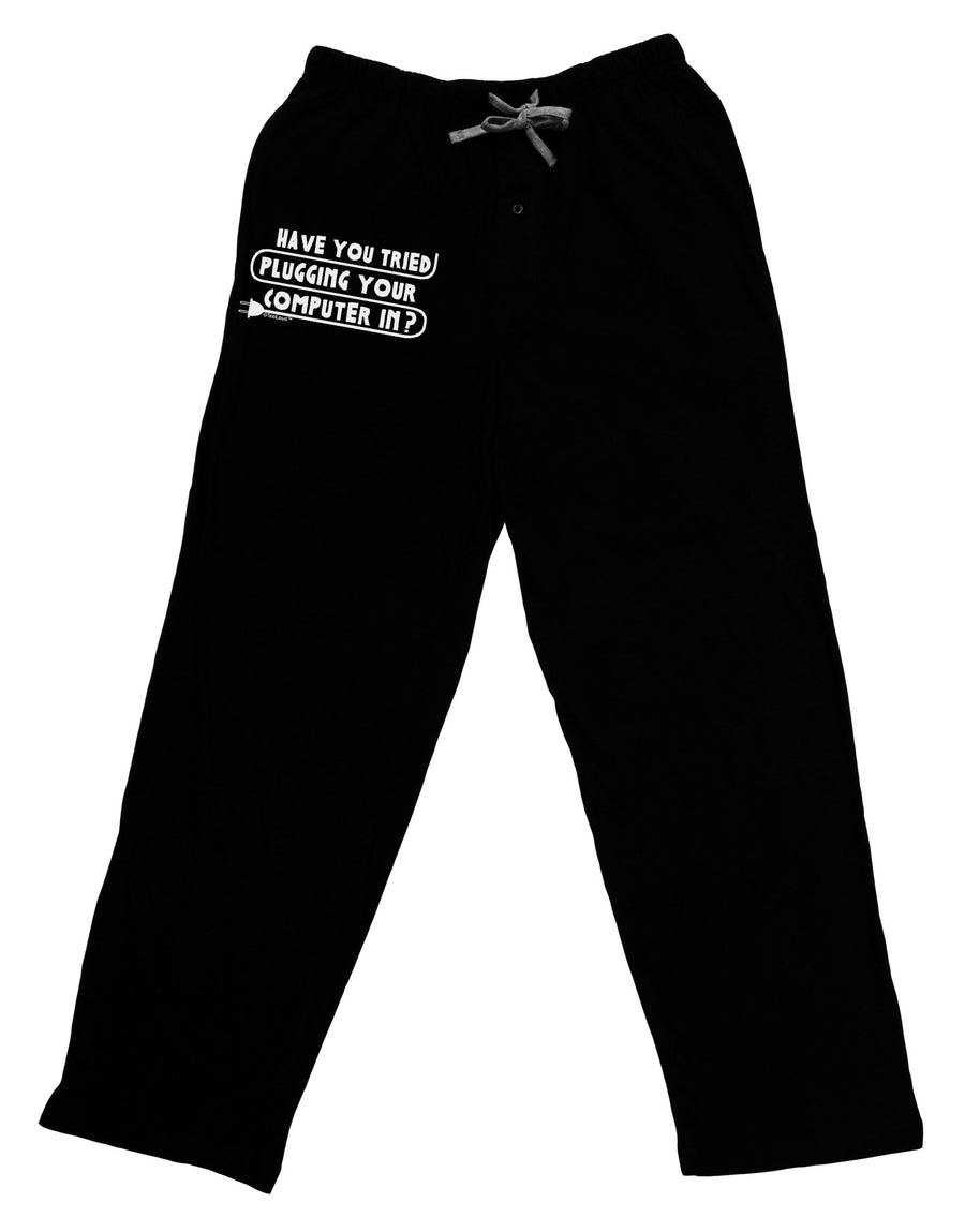 Plugging Your Computer In Adult Lounge Pants-Lounge Pants-TooLoud-Black-Small-Davson Sales