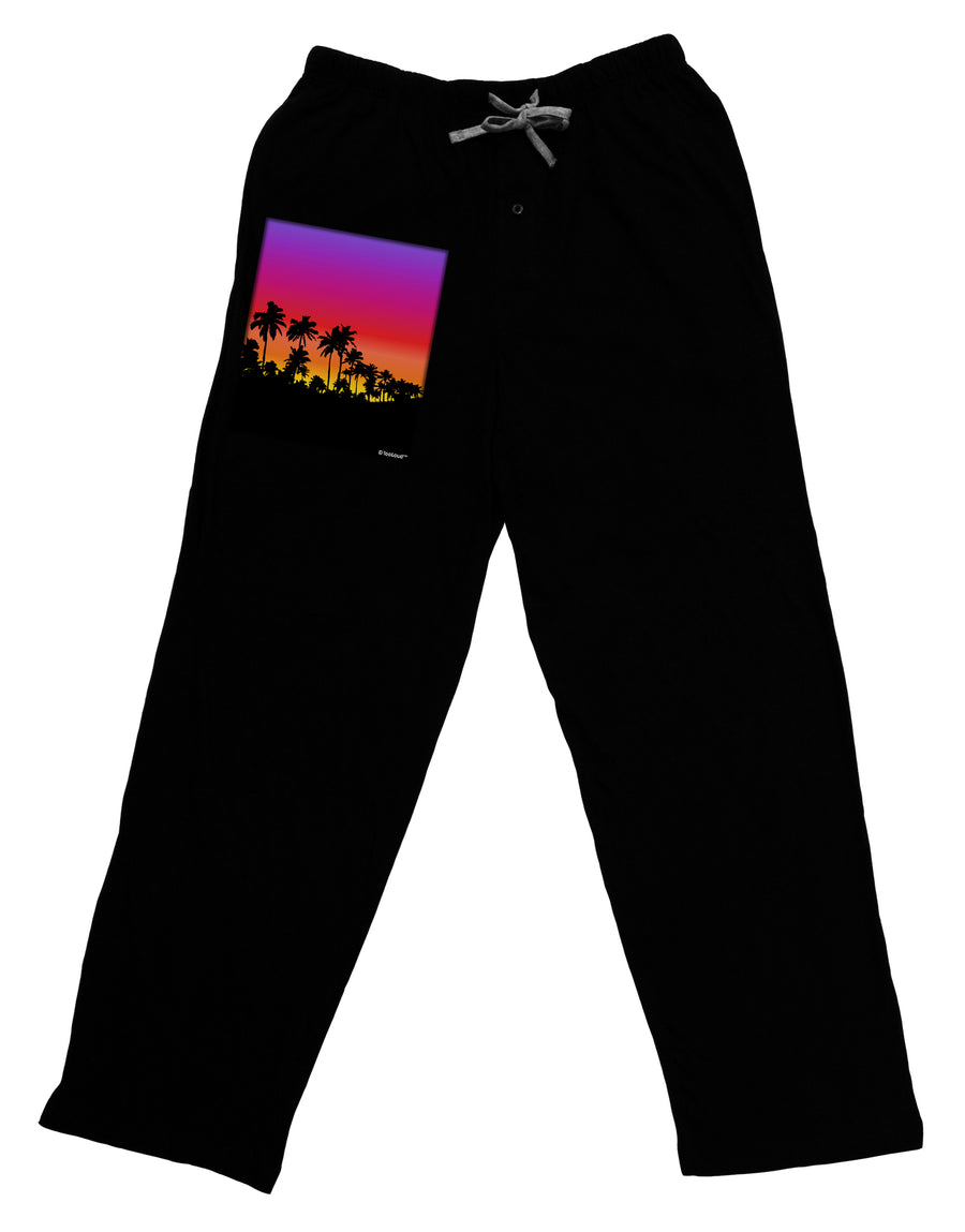 Palm Trees and Sunset Design Adult Lounge Pants - Black by TooLoud-Lounge Pants-TooLoud-Black-Small-Davson Sales