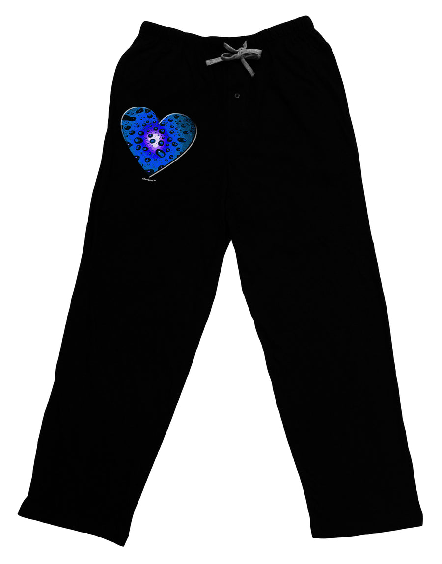 Water Droplet Heart Blue Adult Lounge Pants - Black by TooLoud-Lounge Pants-TooLoud-Black-Small-Davson Sales