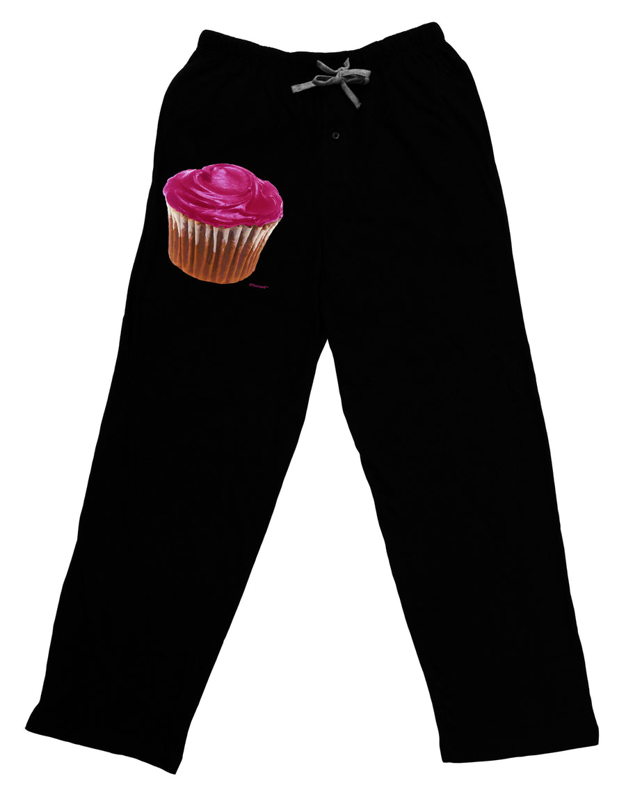 Giant Bright Pink Cupcake Adult Lounge Pants - Black by TooLoud-Lounge Pants-TooLoud-Black-Small-Davson Sales