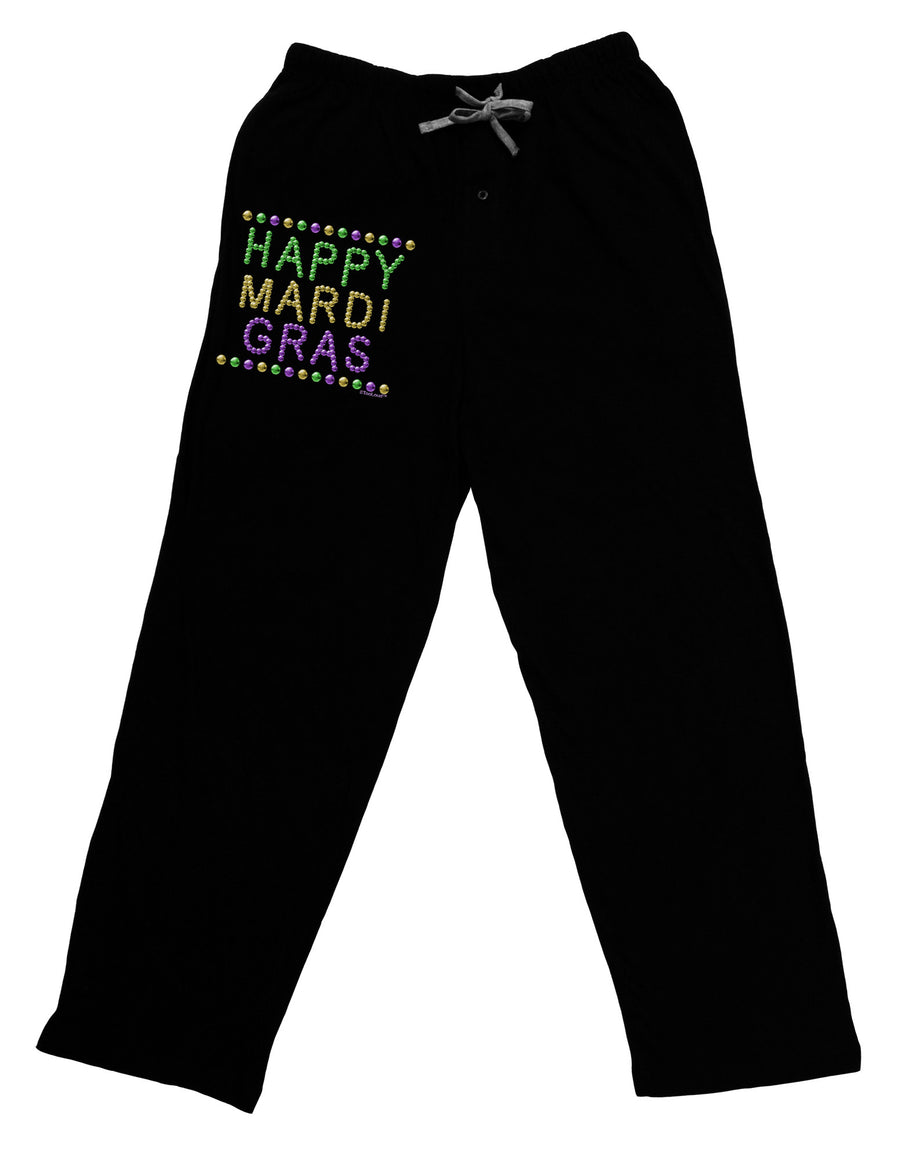 Happy Mardi Gras Beads Adult Lounge Pants - Black-Lounge Pants-TooLoud-Black-Small-Davson Sales