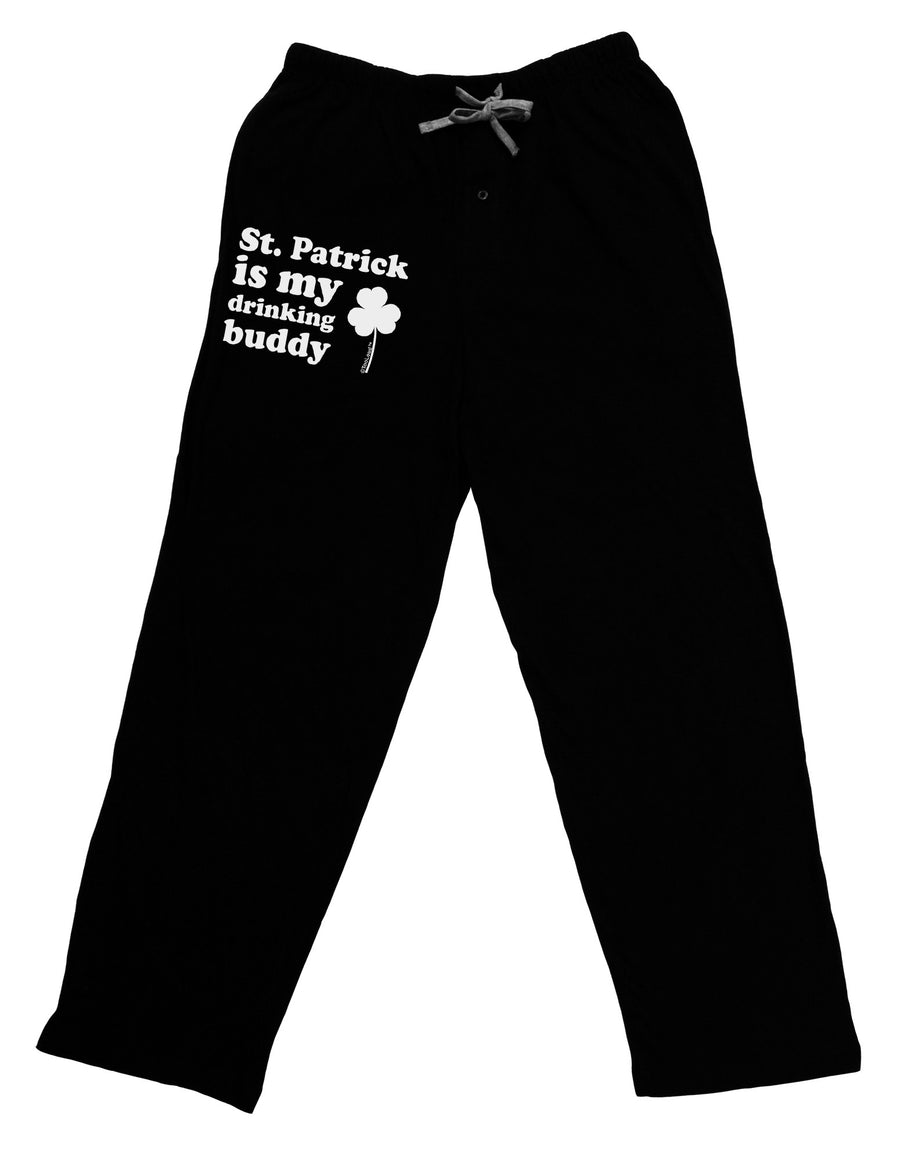 St Patrick is my Drinking Buddy Adult Lounge Pants - Black-Lounge Pants-TooLoud-Black-Small-Davson Sales