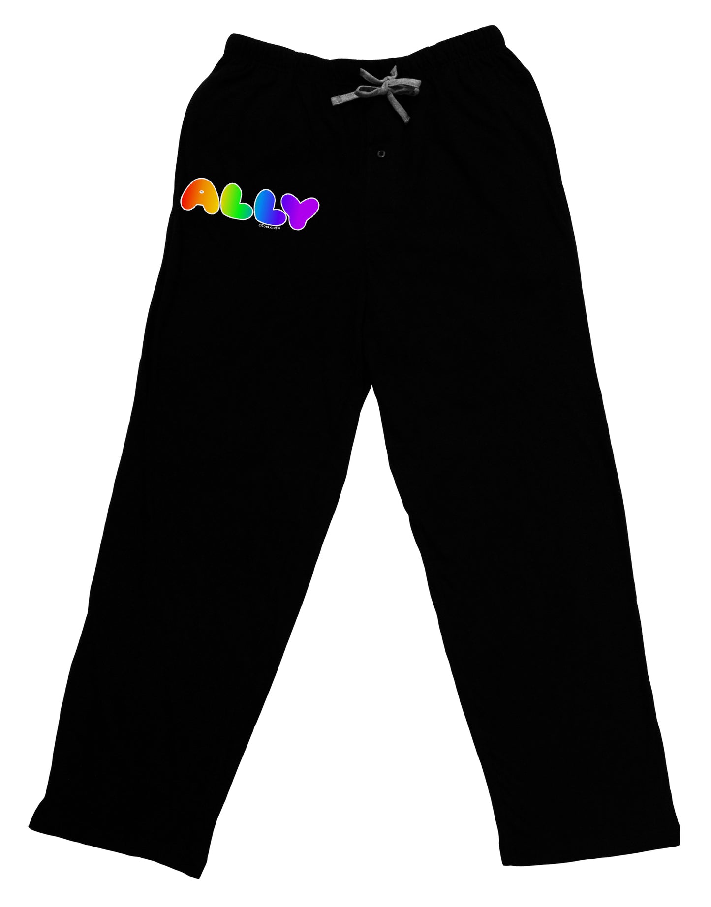 LGBT Ally Rainbow Text Adult Lounge Shorts by TooLoud-Lounge Shorts-TooLoud-Black-Small-Davson Sales