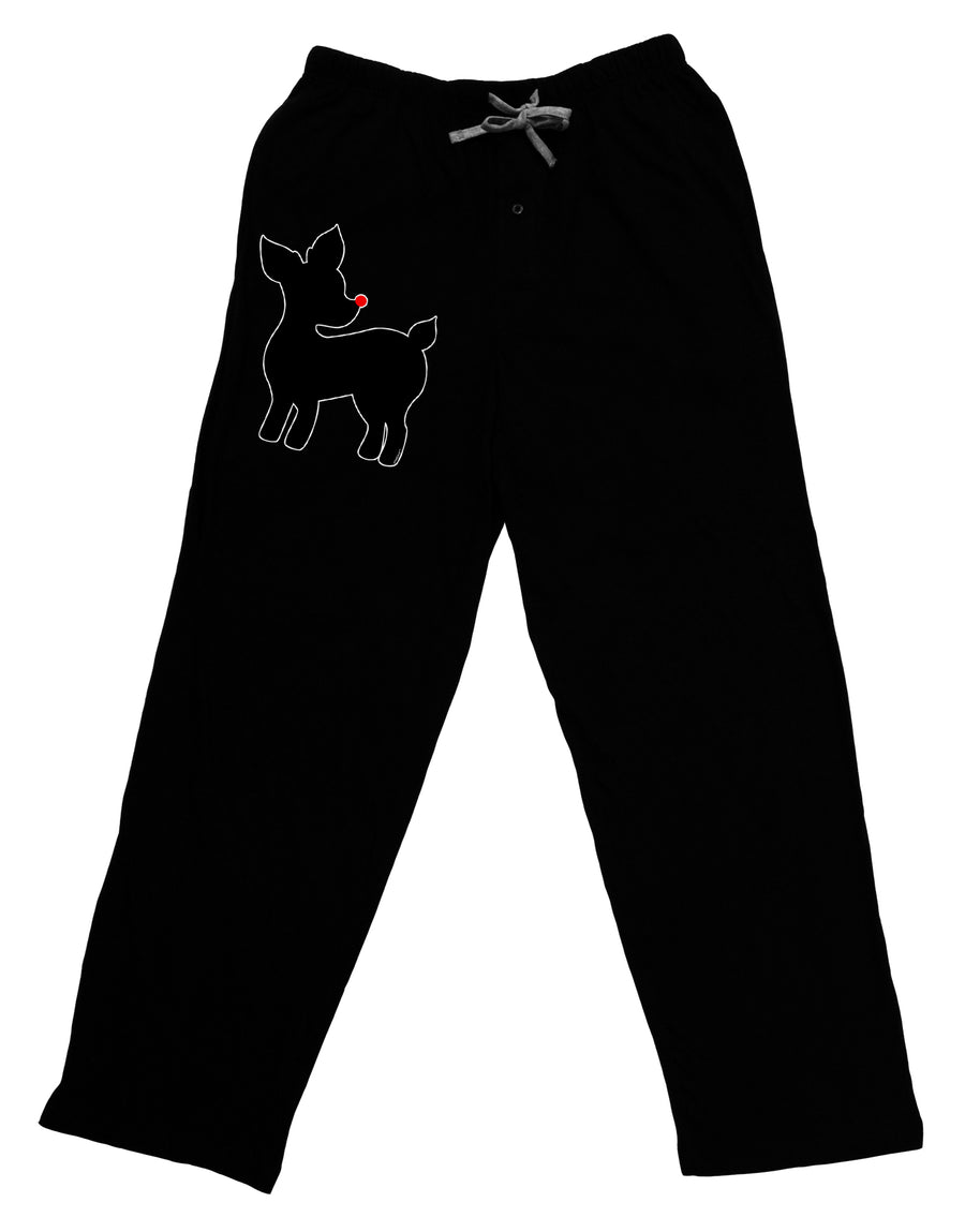 Cute Rudolph Silhouette - Christmas Adult Lounge Pants - Black by TooLoud-Lounge Pants-TooLoud-Black-Small-Davson Sales