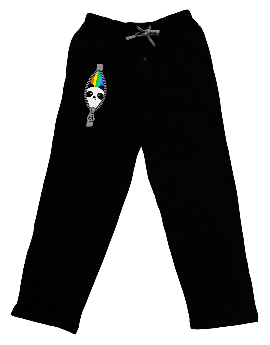 Rainbow Panda Peeking Out of Zipper Adult Lounge Pants - Black by TooLoud-Lounge Pants-TooLoud-Black-Small-Davson Sales