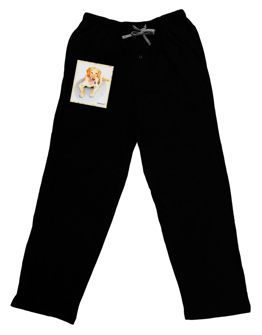 Laying Retriever Watercolor Relaxed Adult Lounge Pants-Lounge Pants-TooLoud-Black-Small-Davson Sales