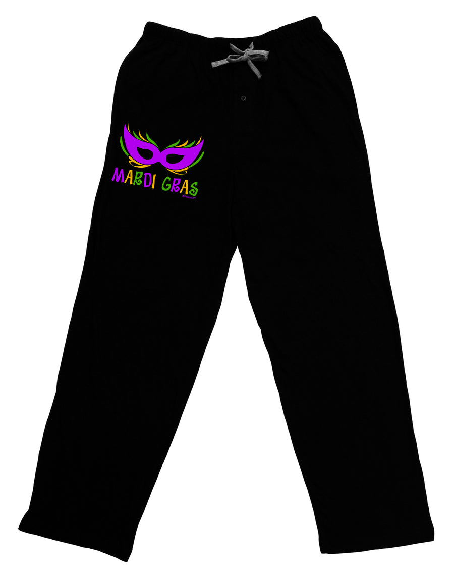 Mardi Gras - Purple Gold Green Mask Adult Lounge Pants - Black by TooLoud-Lounge Pants-TooLoud-Black-Small-Davson Sales