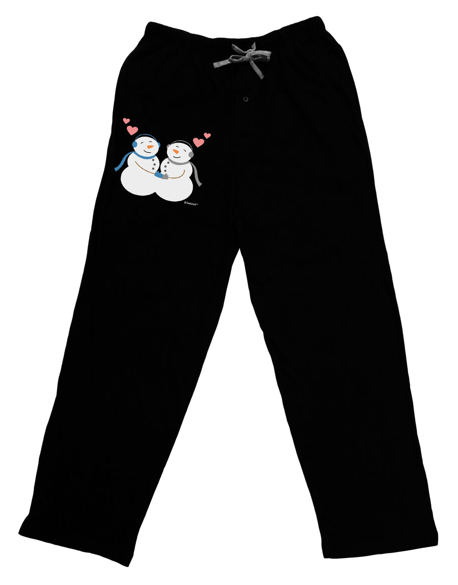 Cute Snowman Couple Adult Lounge Pants - Black by TooLoud-Lounge Pants-TooLoud-Black-Small-Davson Sales