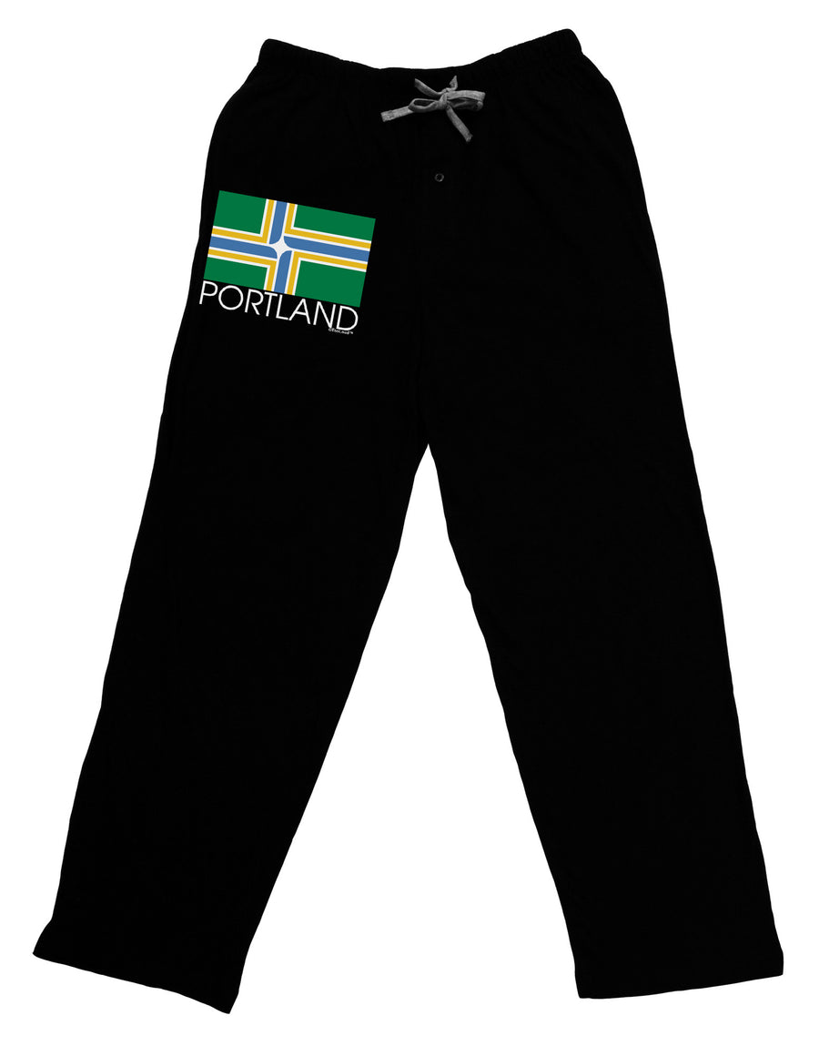 Portland Oregon Flag Text Adult Lounge Pants-Lounge Pants-TooLoud-Black-Small-Davson Sales