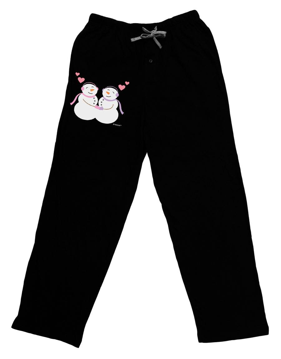 Cute Snowwoman Couple Adult Lounge Pants - Black by TooLoud-Lounge Pants-TooLoud-Black-Small-Davson Sales