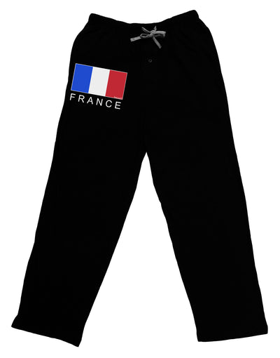 French Flag - France Text Adult Lounge Shorts - Red or Black by TooLoud-Lounge Shorts-TooLoud-Black-Small-Davson Sales