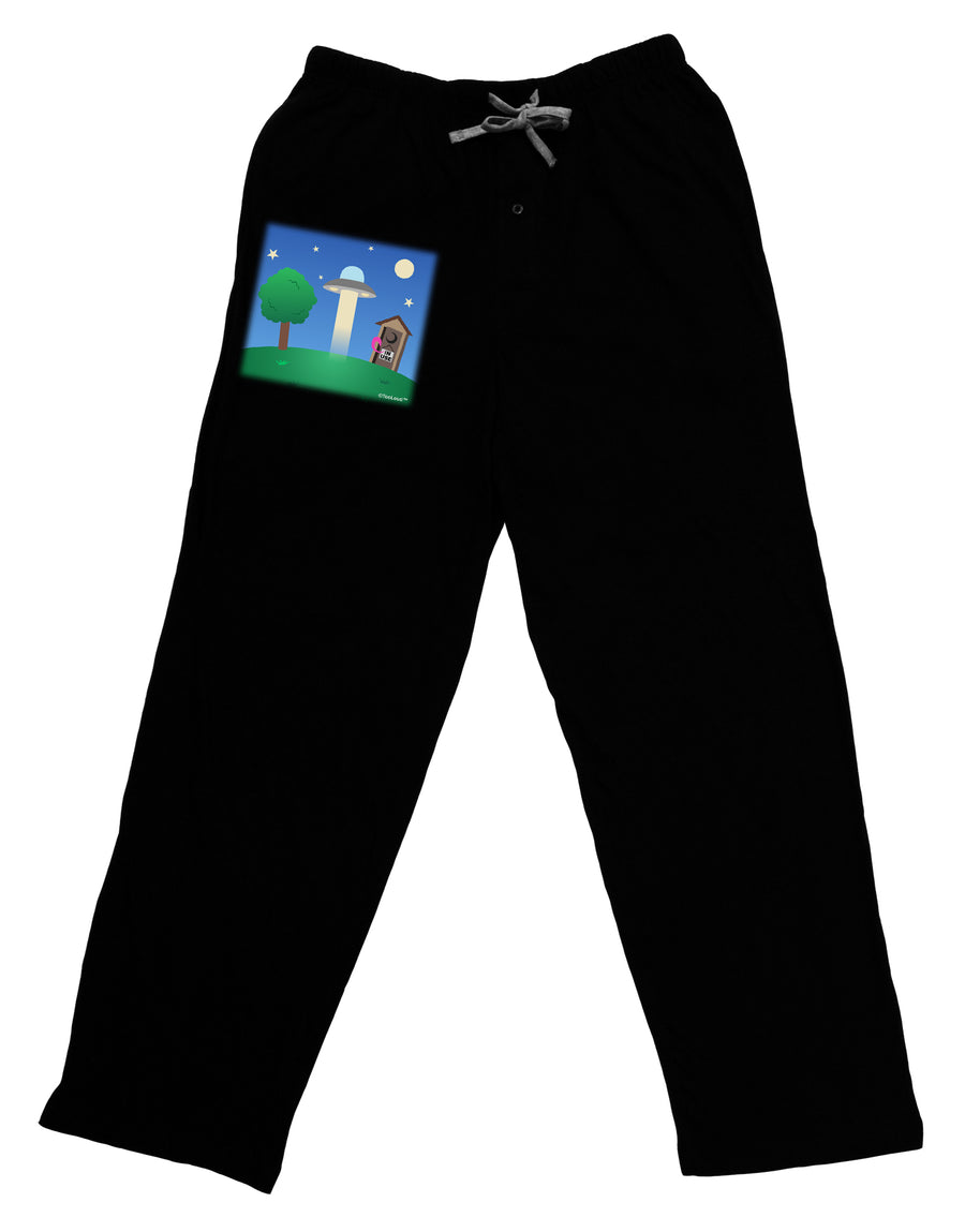 UFO Stopping At an Out-house Adult Lounge Pants - Black by TooLoud-Lounge Pants-TooLoud-Black-Small-Davson Sales