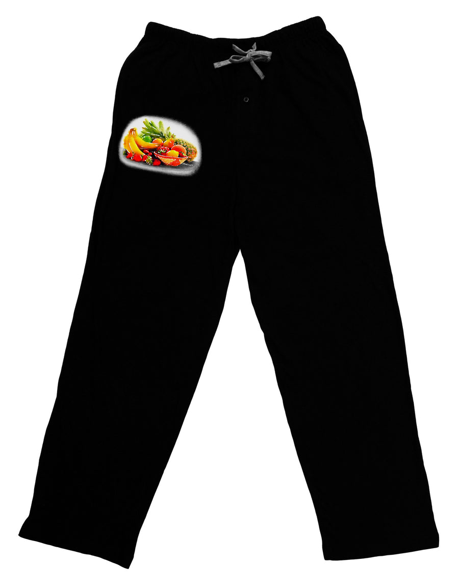 Watercolor Fruit Bowl 1 Adult Lounge Pants-Lounge Pants-TooLoud-Black-Small-Davson Sales