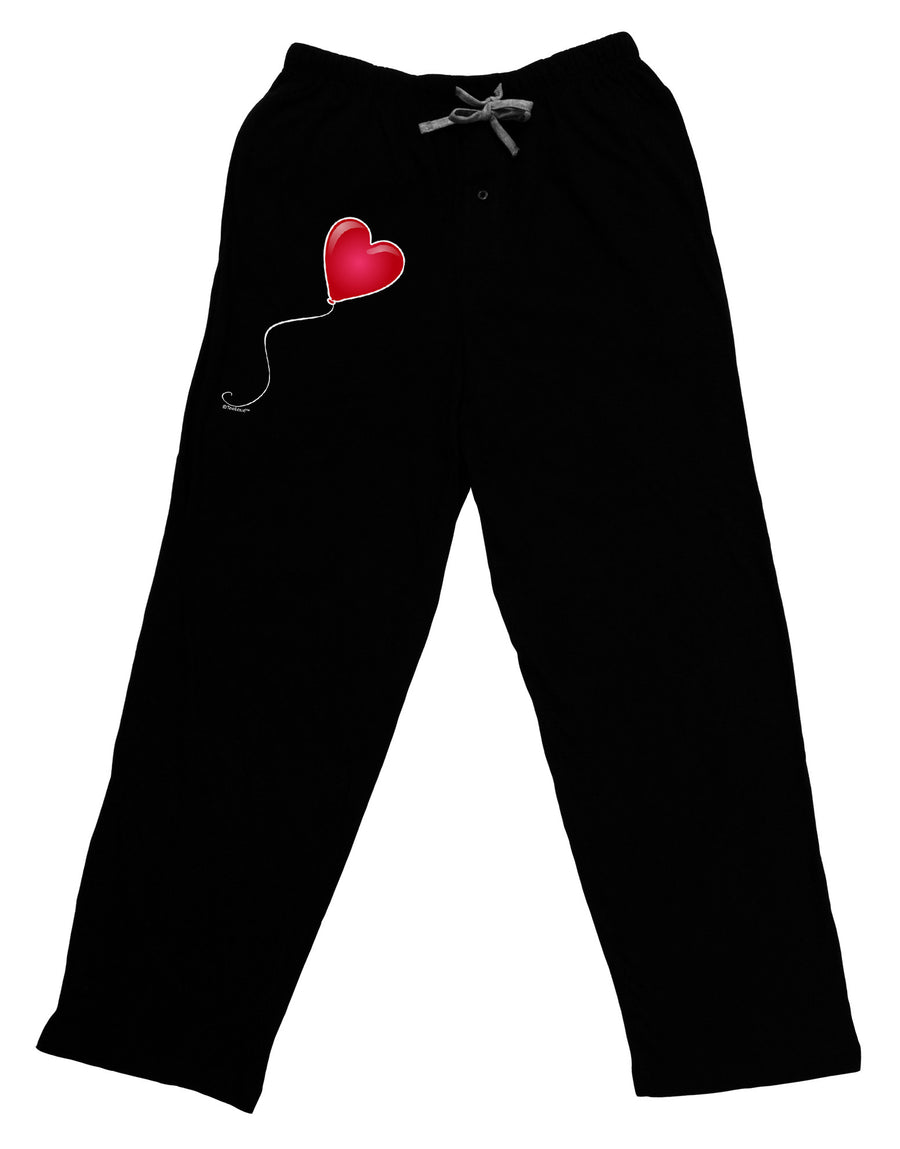 Cute Red Heart Balloon Adult Lounge Pants - Black-Lounge Pants-TooLoud-Black-Small-Davson Sales