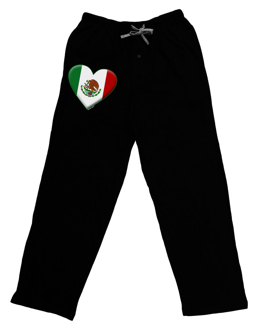 Mexican Flag Heart - Beveled Adult Lounge Pants - Black by TooLoud-Lounge Pants-TooLoud-Black-Small-Davson Sales