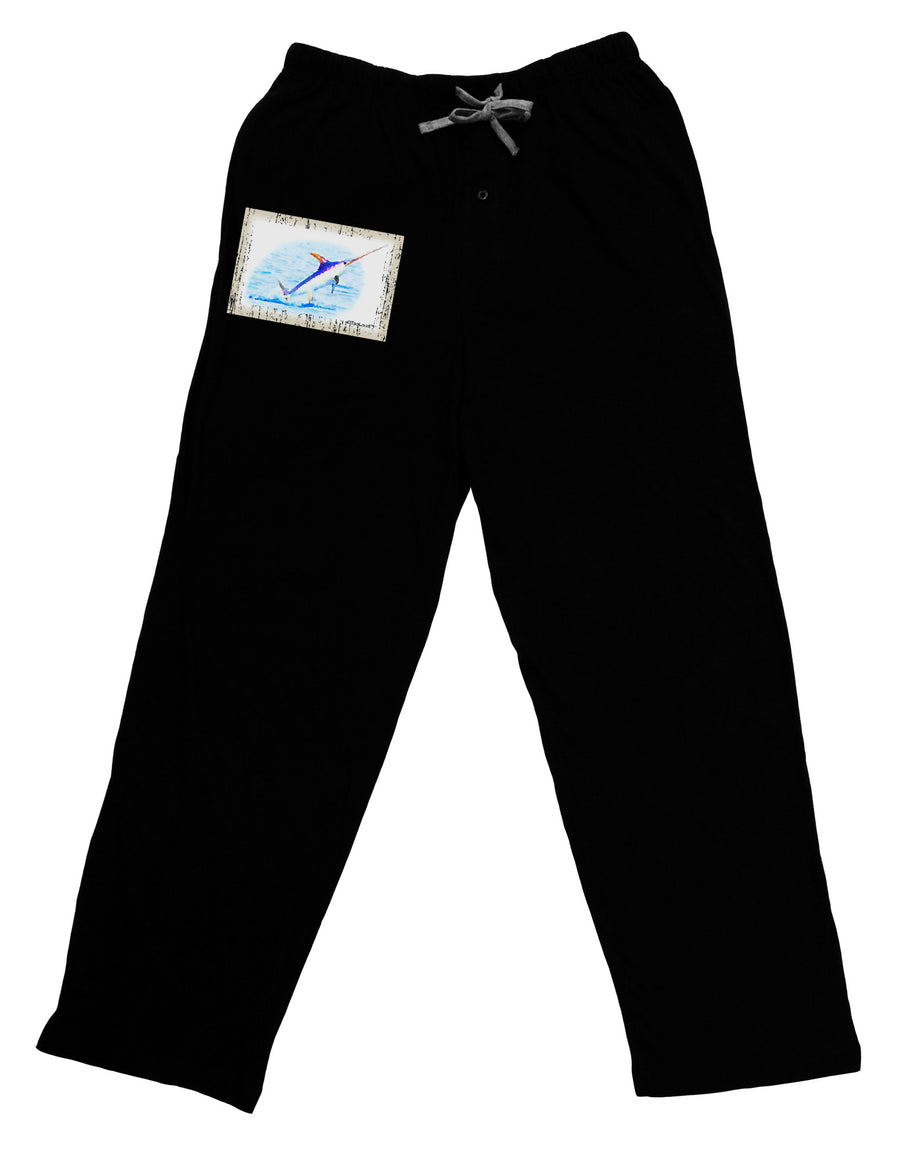 Swordfish Watercolor Relaxed Adult Lounge Pants-Lounge Pants-TooLoud-Black-Small-Davson Sales