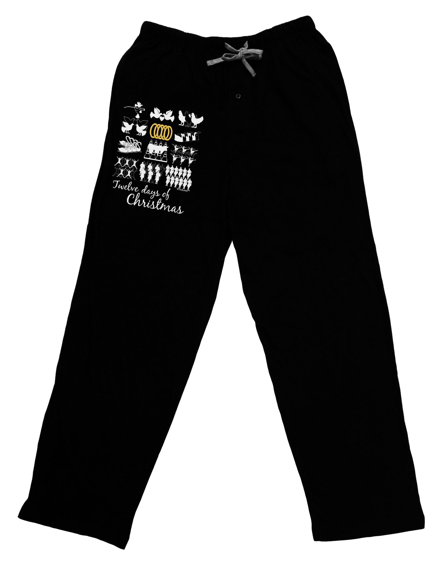 12 Days of Christmas Text Color Adult Lounge Pants-Lounge Pants-TooLoud-Black-Small-Davson Sales
