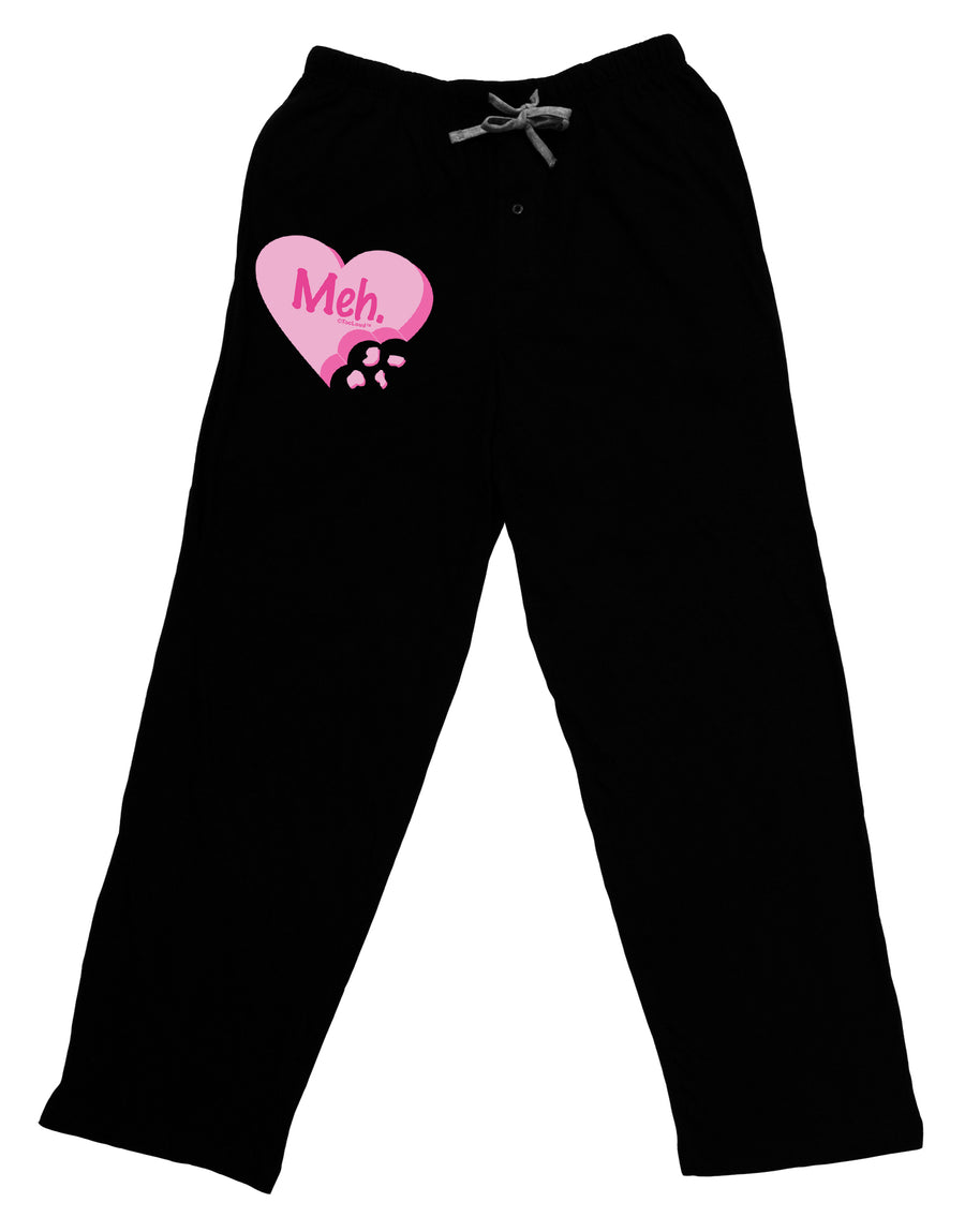 Meh Candy Heart - Valentines Day Adult Lounge Shorts - Red or Black by TooLoud-Lounge Shorts-TooLoud-Black-Small-Davson Sales