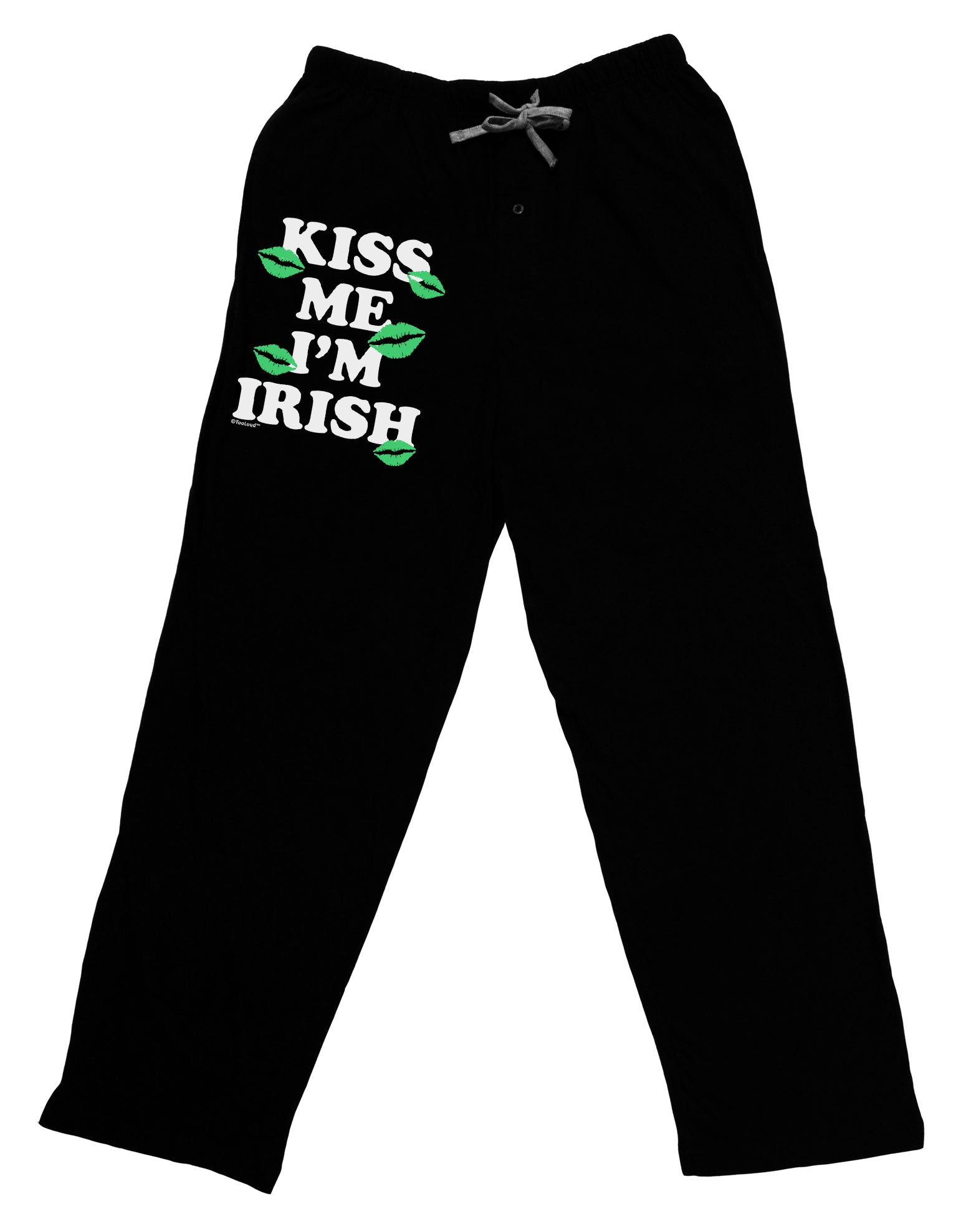 Kiss Me I'm Irish - Green Kisses Adult Lounge Shorts - Red or Black by TooLoud-Lounge Shorts-TooLoud-Black-Small-Davson Sales