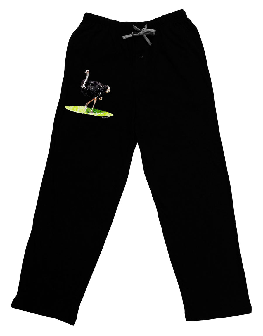 Ostrich Watercolor Adult Lounge Pants-Lounge Pants-TooLoud-Black-Small-Davson Sales