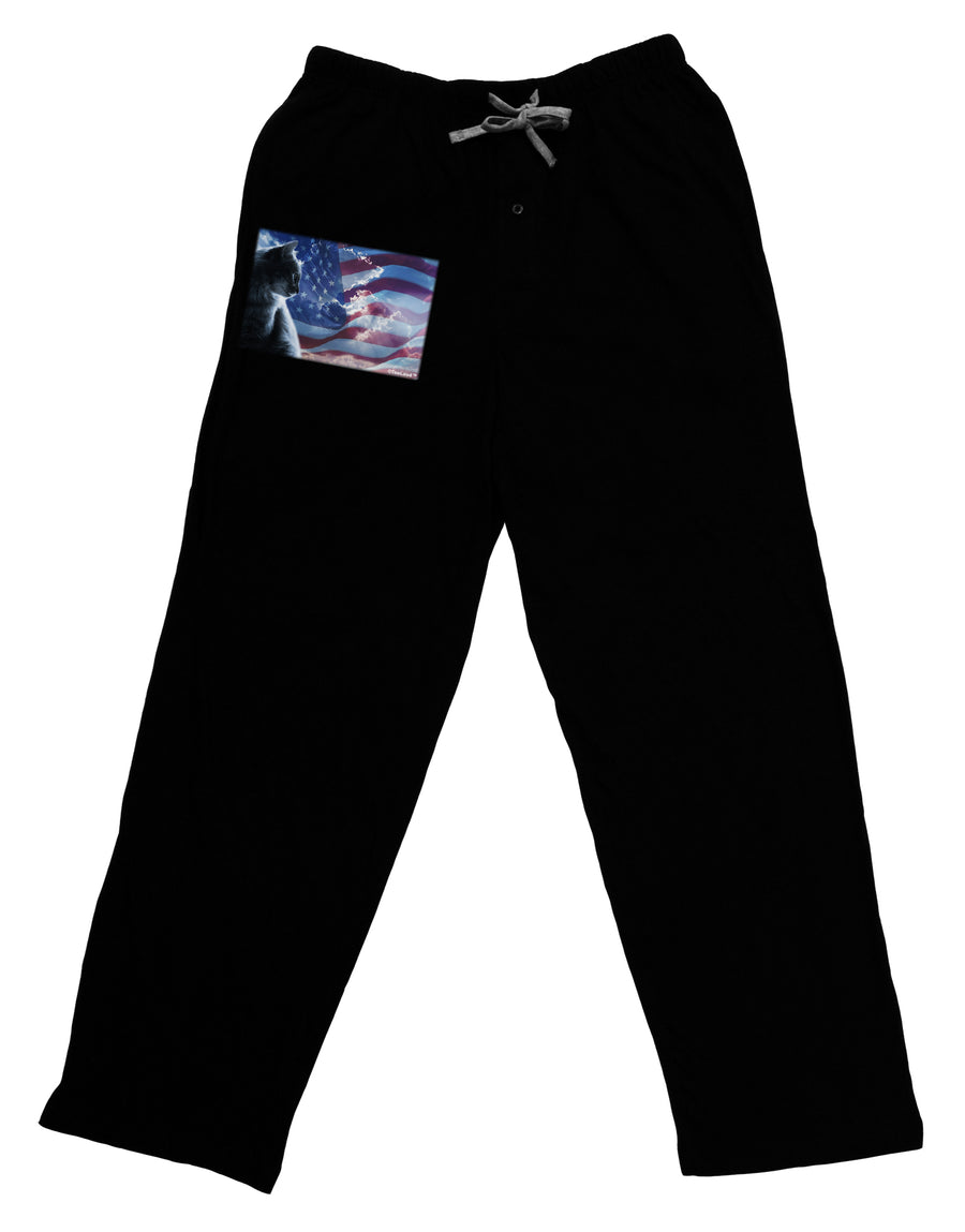 All American Cat Adult Lounge Pants by TooLoud-Lounge Pants-TooLoud-Black-Small-Davson Sales
