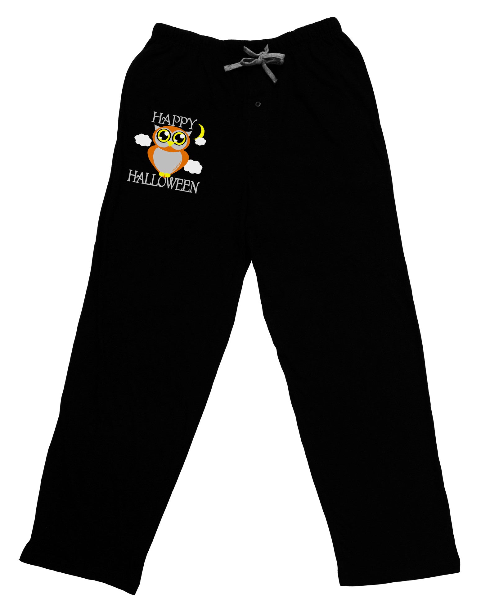 Owl Orange Text Adult Lounge Pants-Lounge Pants-TooLoud-Black-Small-Davson Sales
