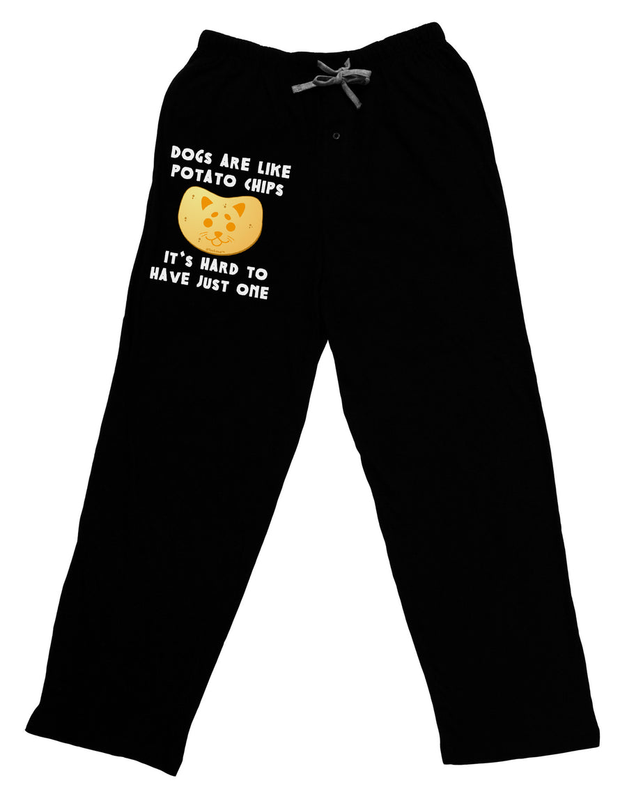 Dogs Are Like Potato Chips Adult Lounge Pants-Lounge Pants-TooLoud-Black-Small-Davson Sales