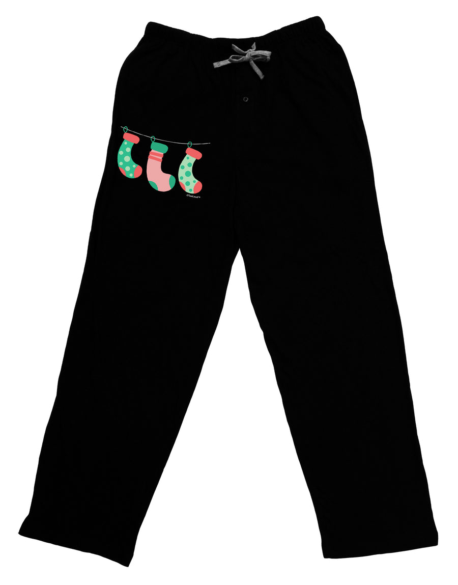 Cute Hanging Christmas Stockings Adult Lounge Pants - Black by TooLoud-Lounge Pants-TooLoud-Black-Small-Davson Sales